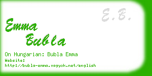 emma bubla business card